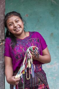 Rug-hooking artist Petronila Jorge Zet in Guatemala